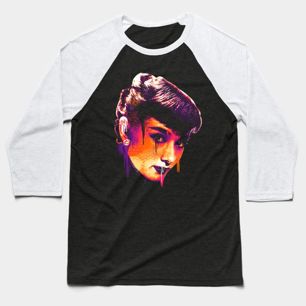 Audrey Hepburn Baseball T-Shirt by lazartemarjun